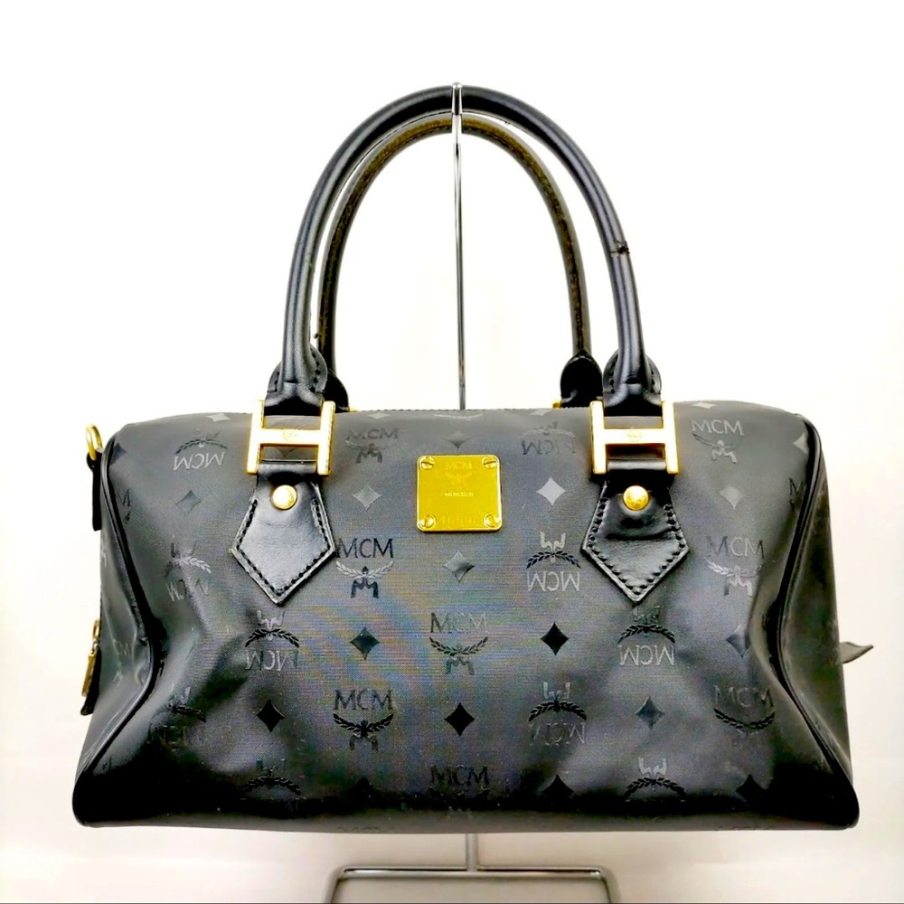 Black Gold Monogram Viestos Boston Mcm Bag Gem